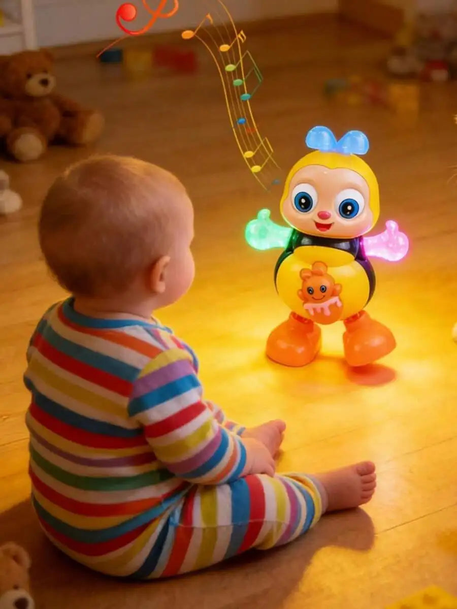 Dancing Bee Toy With Music LED Lights, Walk Twist Interactive Sensory Learning Toy For Preschoolers