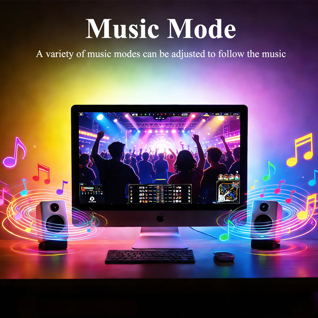 Computer Screen Lighting Strip Monitor RGBIC Bluetooth LED Light Ambient Light Strip Music Sycn APP Remote Control PC Backlight