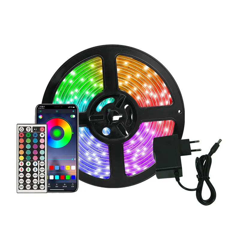 STTL APP Control and Remote Control 5m Smart Strip Light 30LEDs/m RGB Color Change LED Strip Lights for Home Decoration