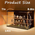 3-Tier Stackable LED Display Case for Collectibles, Acrylic Showcase with Magnetic Door, USB-C Lighted, Black 8.8"H