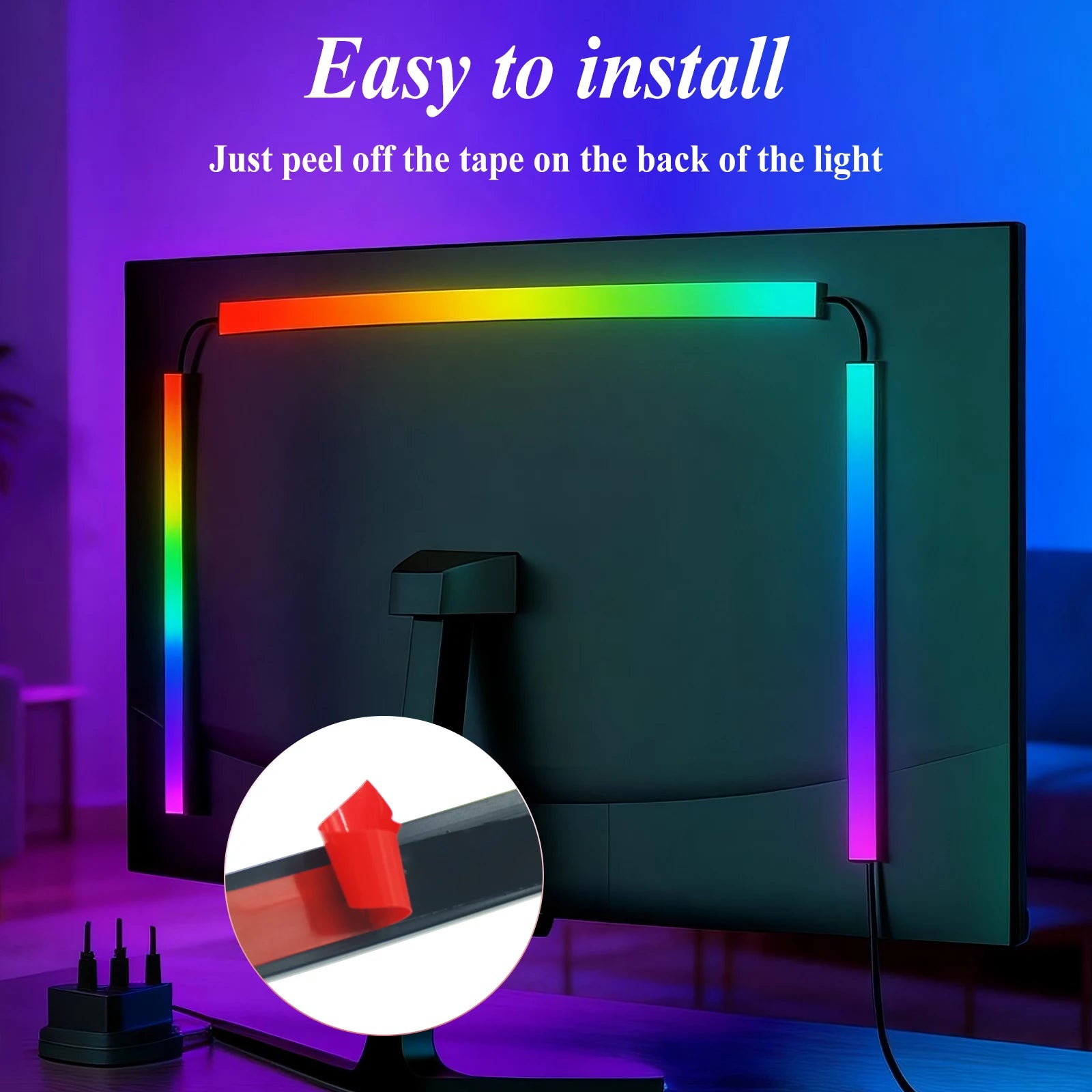 Computer Screen Lighting Strip Monitor RGBIC Bluetooth LED Light Ambient Light Strip Music Sycn APP Remote Control PC Backlight