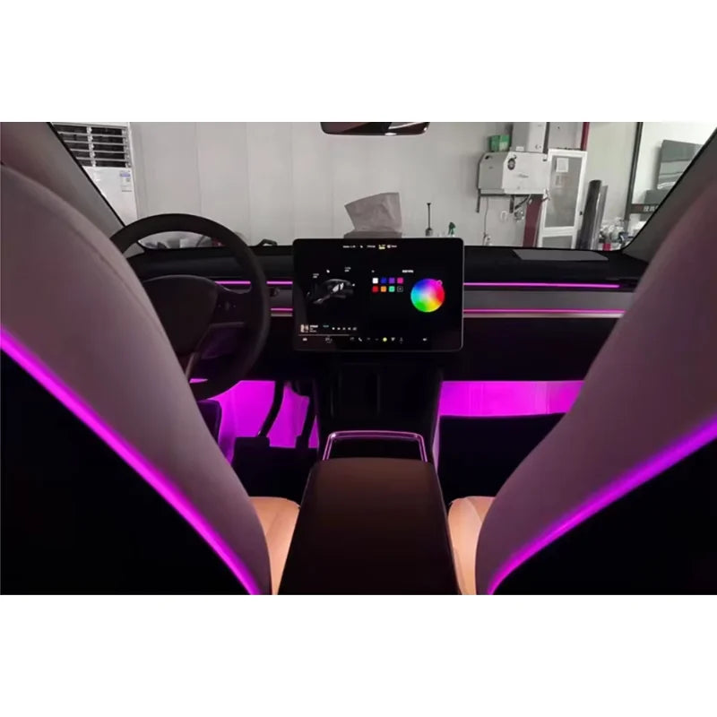 Upgrade 256 Colors Symphony Led Car Interior Ambient Lighting Accessories For Tesla Model 3/Y 2021-2025 Atmosphere Light Strip