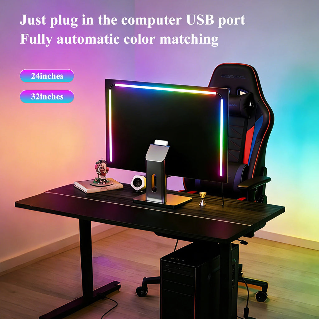 Computer Screen Lighting Strip Monitor RGBIC Bluetooth LED Light Ambient Light Strip Music Sycn APP Remote Control PC Backlight
