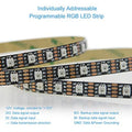 16.4FT WS2815 LED Strip Individually Addressable 300 Pixels Strip Light Dual Signal RGB 12V Flexible Programmable LED Strips IP