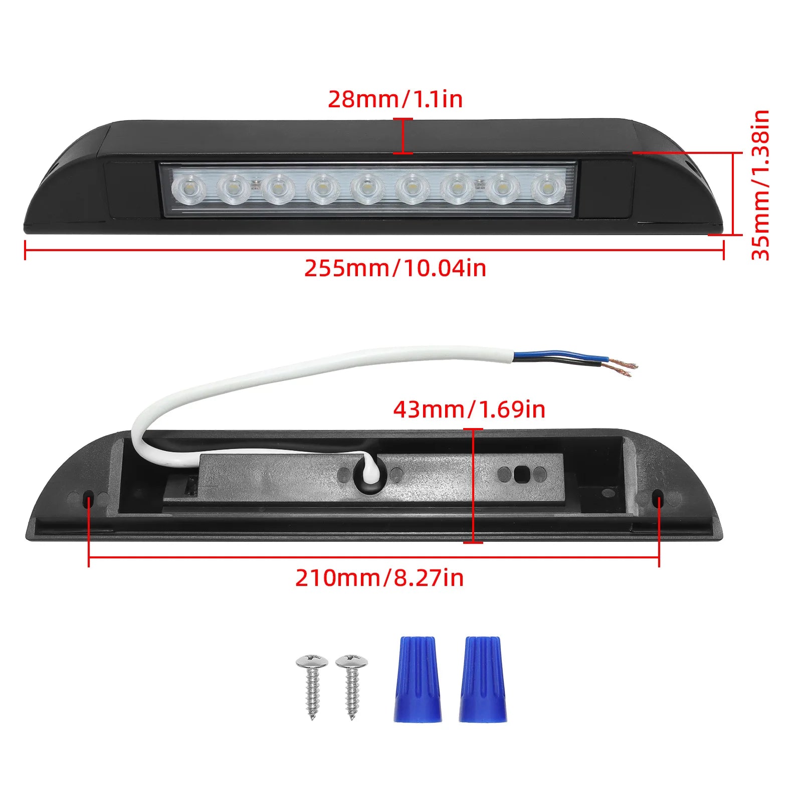 9 LED Light Bar RV Van Trailer Exterior Lamp Caravan Accessories Waterproof Caravan Interior Wall Lamps LED Awning Porch Light